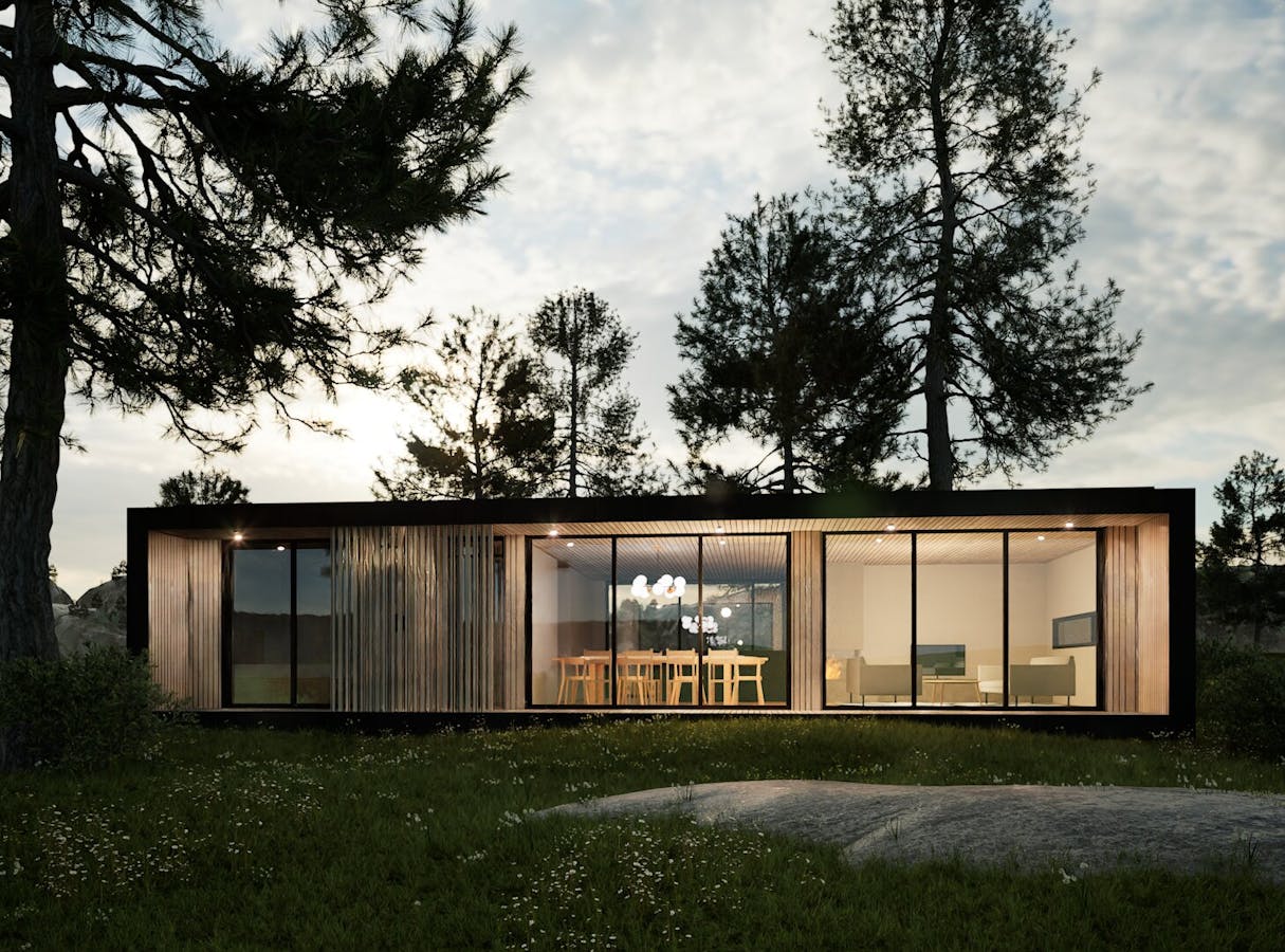 Naturskjønn utsikt fra funkishytta – skog og terreng rundt