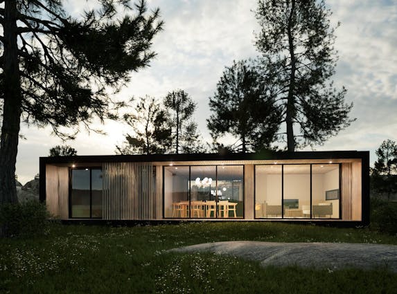 Naturskjønn utsikt fra funkishytta – skog og terreng rundt